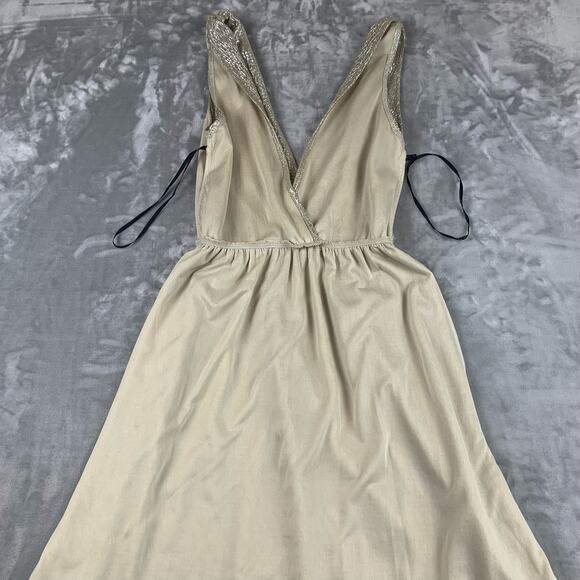 Lulus Gold Shimmering Maxi Dress Womens Small Deep V Neck Formal Gown (0405)NWT - Picture 11 of 12